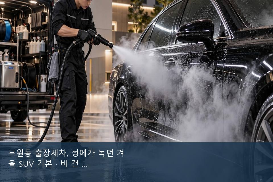 부원동 출장세차, 성에가 녹던 겨울 SUV 기본 · 비 갠 뒤의 작업